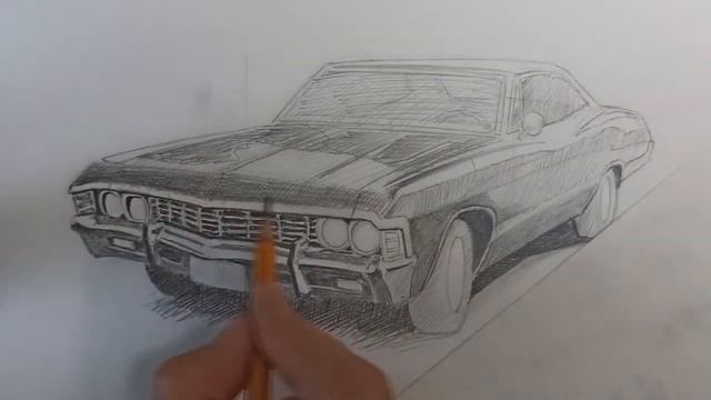 Как нарисовать Chevrolet Impala 1967 из Сверхестественное смотреть онлайн
