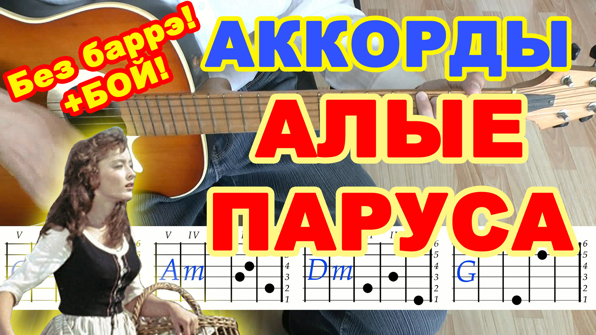 Алые паруса Аккорды ? Ассоль плюс Грей ♪ Разбор песни на гитаре ♫ Гитарный Бой для начинающих смотреть онлайн