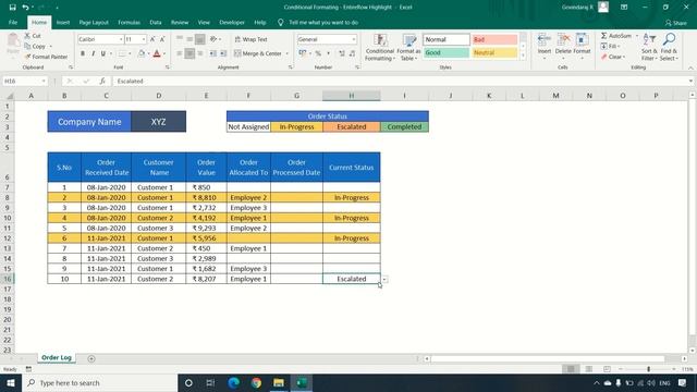 Learn Excel from Basics | Highlight entire Row using a Cell Value | Part 8 смотреть онлайн