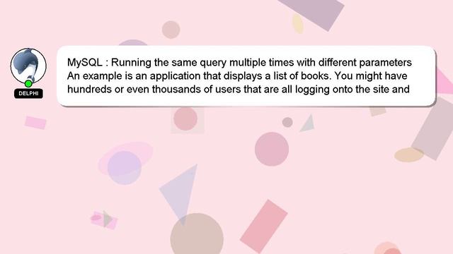 MySQL : Running the same query multiple times with different parameters смотреть онлайн