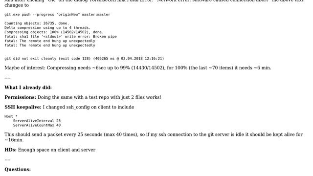 DevOps & SysAdmins: git push fails - permissions and ssh keep alive checked - what else? смотреть онлайн