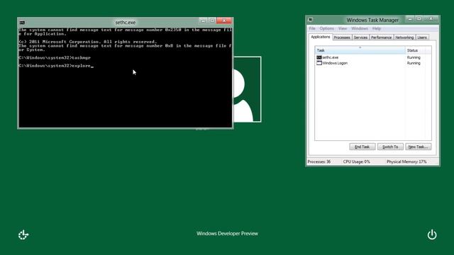 What happens if you run explorer.exe from the login screen in beta versions of Windows? смотреть онлайн