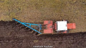 Освоение залежной земли - трактор Кировец К-744Р1 пашет новым российским плугом FINIST ПЛНУ-8-40!