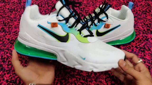 Review AIR270 REACT WORLDWIDE White Green Sports Shoes Best Quality смотреть онлайн