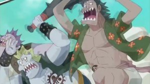 Луффи использовал королевскую волю против 100000 рыбалюдей ( Мугивари против 100000 рыбалюдей)