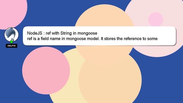 NodeJS : ref with String in mongoose смотреть онлайн