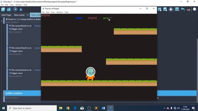 How to make Weapon Selection Shooter in Gdevelop 5 free Game Engine Tutorial смотреть онлайн
