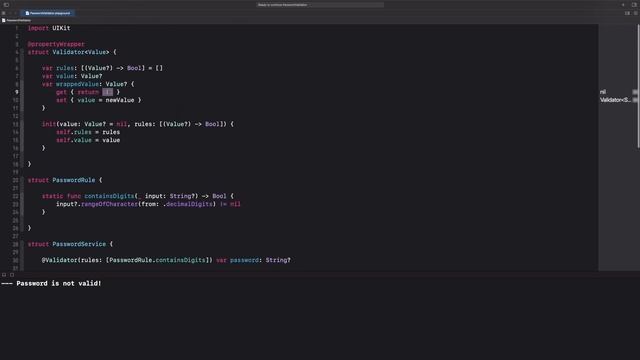 Password Validator - создаем валидатор паролей (и не только), используя Property Wrapper (iOS/MacOS смотреть онлайн