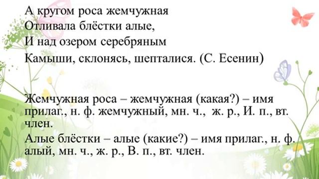 3 класс -Русский язык - Разбор имени прилагательного как части речи -13.05.2020