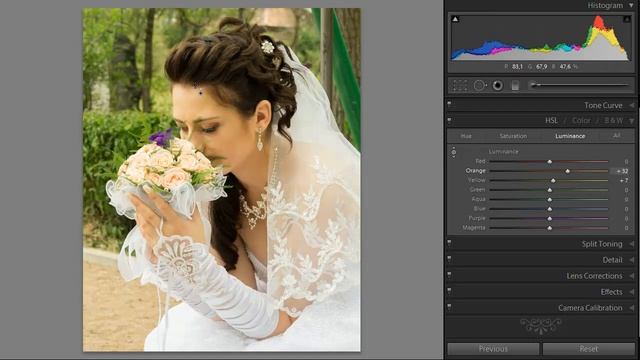 Пример обработки свадебной фотографии в Lightroom 4 смотреть онлайн