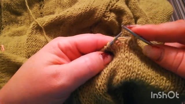 Закрытие низа изделия из лицевой глади.