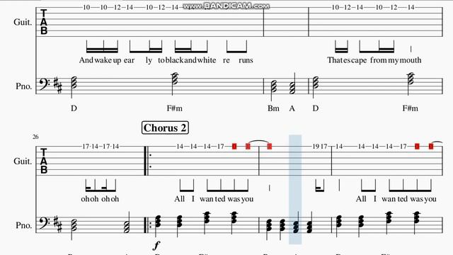 Paramore - " All I Wanted " Guitar Tabs Sheet Music смотреть онлайн