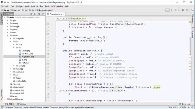 Создание собственного фреймворка на php Класс Pagination Урок 24 смотреть онлайн
