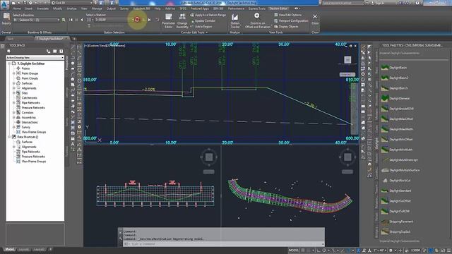 Daylighting a corridor to a surface(Daylight max width, Daylight General) in Civil 3d Urdu/Hindi смотреть онлайн