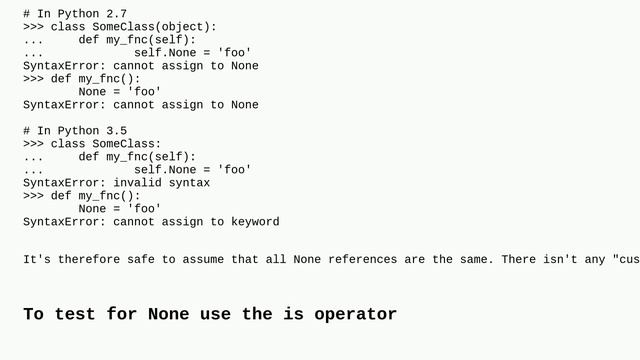 Null object in Python смотреть онлайн