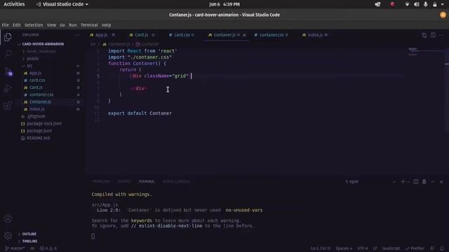 How to create a cool card hover animation in grid layout with pure CSS in ReactJS in 202 смотреть онлайн