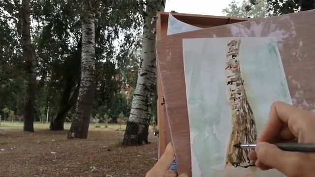 Дерево, пленэр. Рисуем с натуры! #Рисование_для_всех, #DrawingForYou, #paintingtutorials