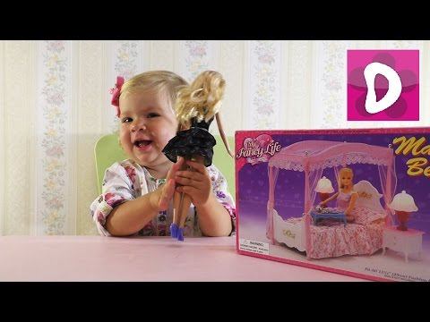 ✿ Кукла Барби. СПАЛЬНЯ БАРБИ Распаковка набора Barbie Doll bedroom MEGA BLOKS DIANA SHOW смотреть онлайн