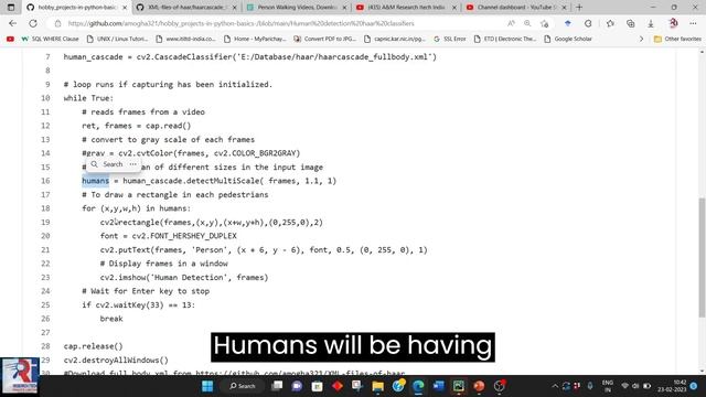 How to detect the human being using HAAR cascade смотреть онлайн