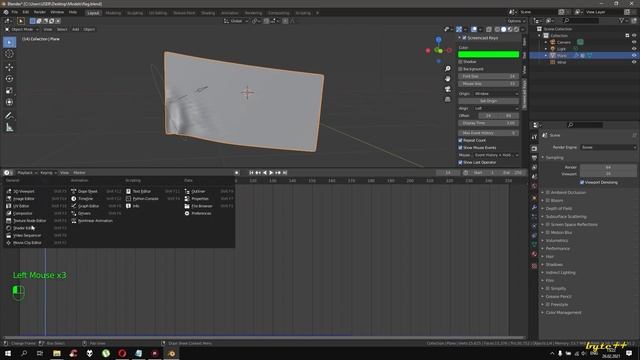 Анимированный флаг в Blender (ветер) смотреть онлайн