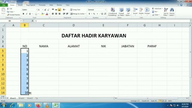 Cara Mudah Membuat Tabel Pada Microsoft Excel 2010 смотреть онлайн