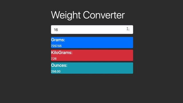 Weight Converter made by Bootstrap and JavaScript смотреть онлайн