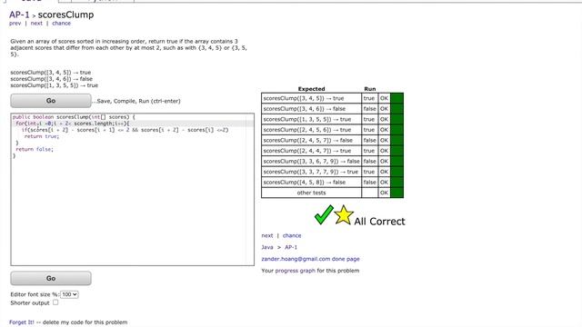 CodingBat(java) AP - 1 scoresClump смотреть онлайн