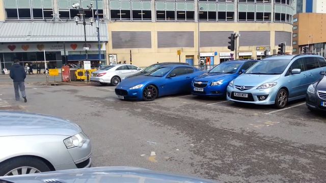Matte Blue Maserati Gran Turismo And BMW I8 In Birmingham Chinatown HD смотреть онлайн