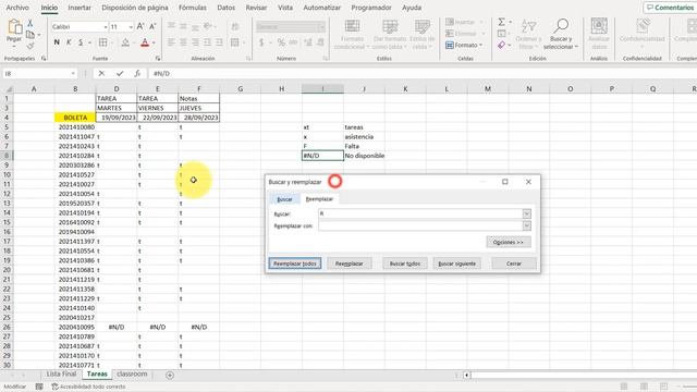 Como reemplazar textos con caracteres dificiles crear listas de asistencia y faltas ejemplo en Exce смотреть онлайн