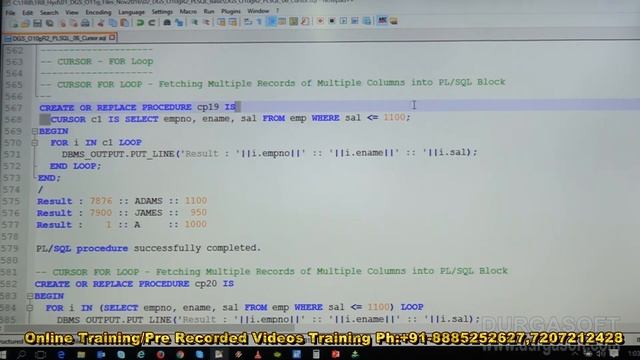 OracleTutorial || onlinetraining|| pl/sql ||Cursor Part-3 by Basha смотреть онлайн
