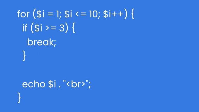 PHP Break and Continue Statements смотреть онлайн