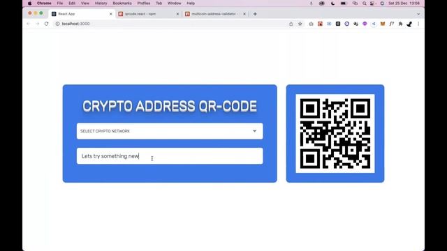 How to Build A Crypto Address QR-code Generator Using Reactjs смотреть онлайн