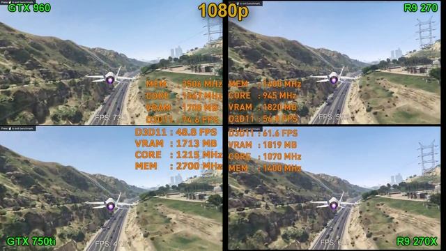 GTX 750 Ti vs R9 270 vs R9 270X vs GTX 960 [1080p Benchmark in GTA 5] смотреть онлайн