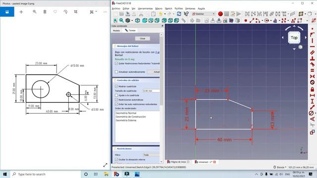 Croquis 2D - Práctica 1 - Curso básico de FreeCAD - 05 смотреть онлайн
