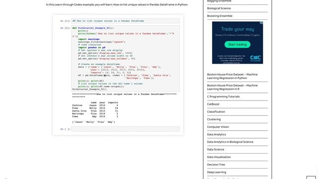 How to list unique values in Pandas DataFrame in Python | Machine Learning for Business Analyst смотреть онлайн