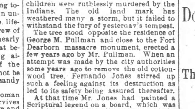 Tree Marking Fort Dearborn Massacre Falls During 1894 Storm смотреть онлайн