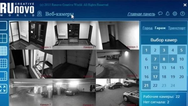 Runovo IMP. Окно «Веб-камеры» - Видеоконтроль за автопарком, водителем и дорожной ситуацией