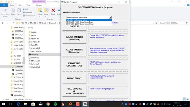 Epson SureColor SC-F6000, SC-B6000 Service Program