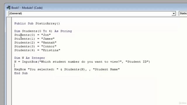 012 Static Arrays - MICRSOFT EXCEL VISUAL BASIC LATEST VERSION смотреть онлайн