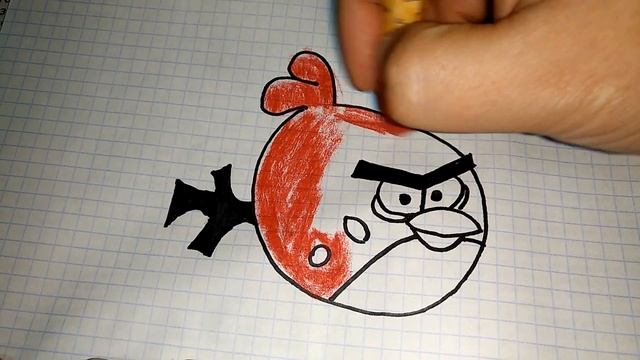 How to Draw Red Angry Birds in Pencil - Artist /Как нарисовать angry birds red / Злая птичка красна смотреть онлайн
