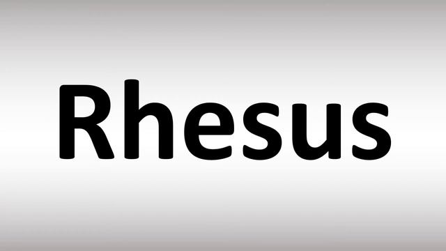 How to Pronounce Rhesus смотреть онлайн