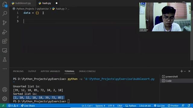 Bubble Sort and Hash table (python) Time complexity смотреть онлайн