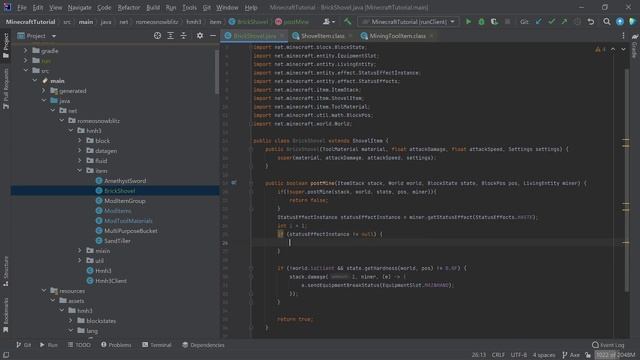 Minecraft 1.19.3 Fabric Mod Tutorial #22 Shovel (Brick Shovel) смотреть онлайн