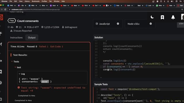 Count consonants | 7 kyu kata | codewars смотреть онлайн