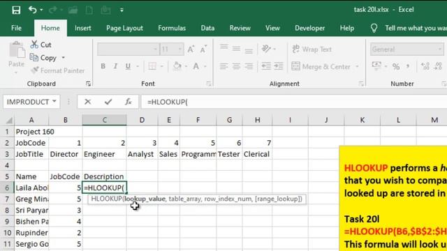 Task 20l IGCSE ICT Hodder Education Microsoft Excel HLOOKUP function смотреть онлайн
