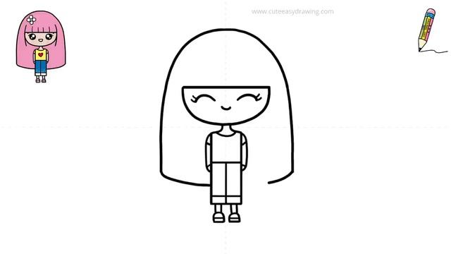 How to Draw a Cute Little Girl, Easy Drawings смотреть онлайн