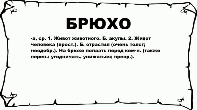 БРЮХО - что это такое? значение и описание смотреть онлайн