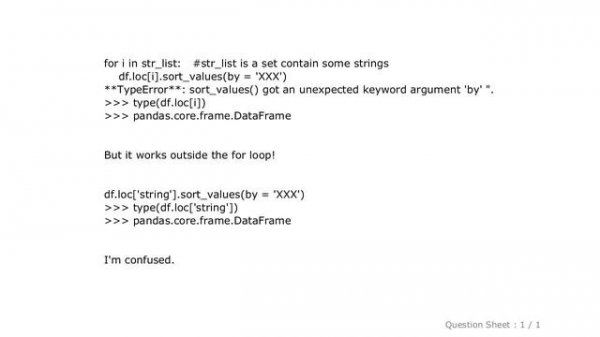 Pandas : sort_values() got an unexpected keyword argument 'by'