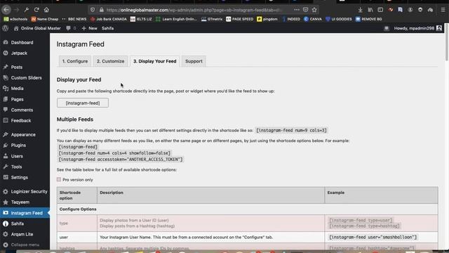 Add/integrate Instagram Feeds on WordPress Theme using Plugins смотреть онлайн