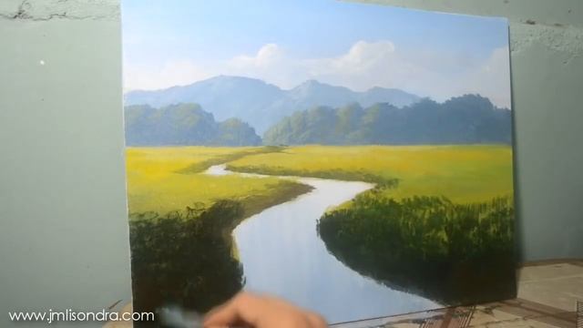 Acrylic Landscape Painting Lesson - The River by JM Lisondra смотреть онлайн